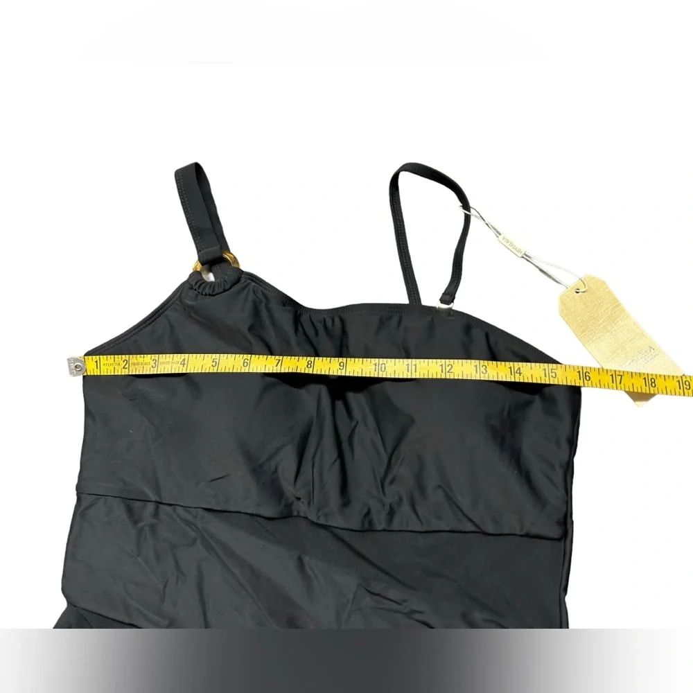 HEYTALALA womens black one piece swimsuit w mesh panel middle size XL NWT - Picture 6 of 7